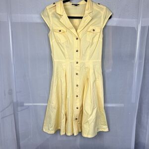 Vintage 90s A Byer button down mini dress Md collared pockets farmhouse preppy